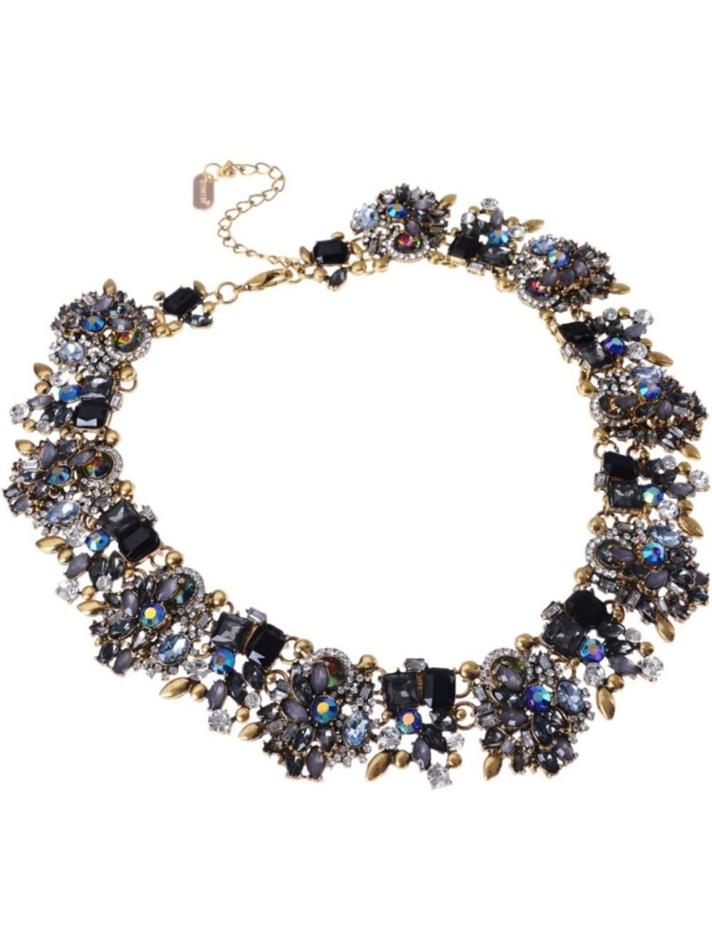 Vintage Chunky Rhinestone Choker Necklace | Statement Bib Collar Jewelry for